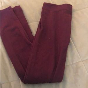 Burgundy Fleece Leggings
